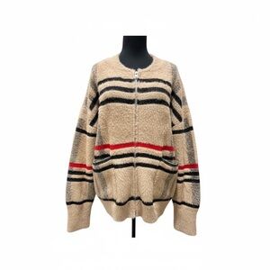Cyrus Beige and Black Fuzzy Knit
